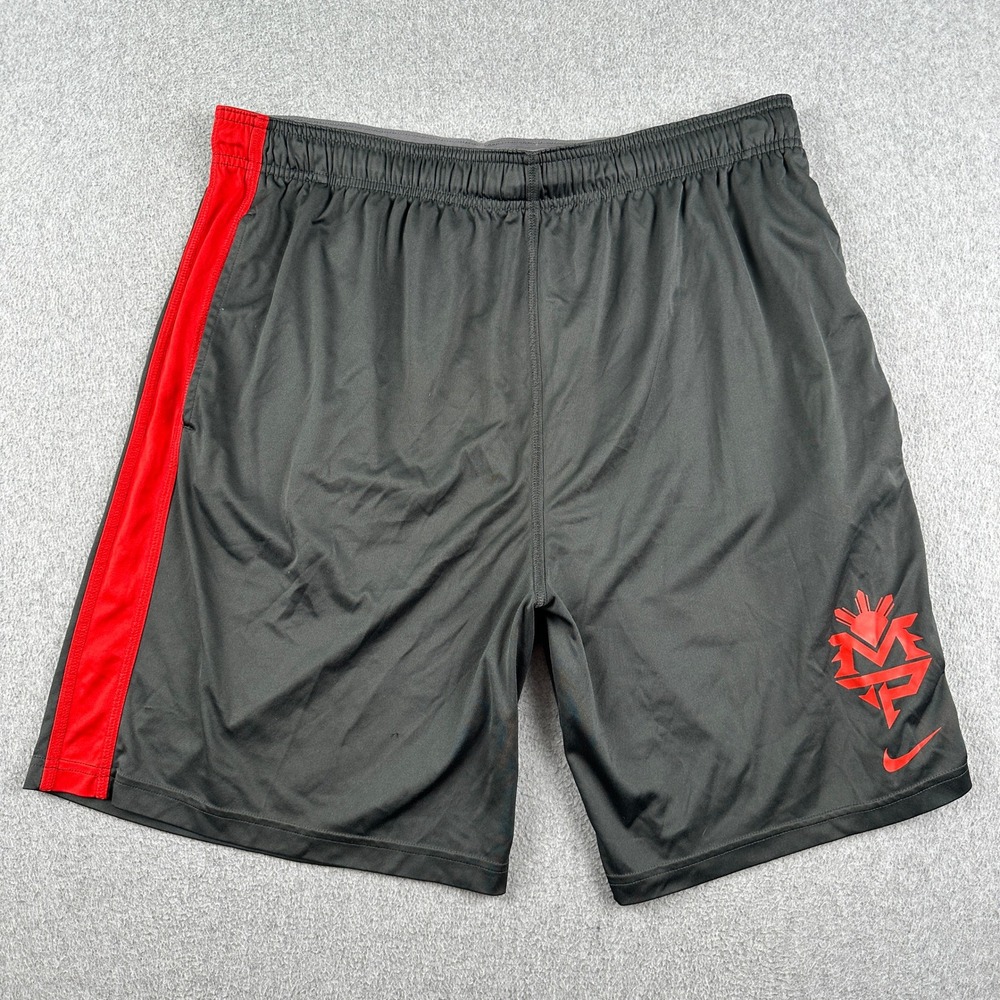 Nike Shorts Mens L Manny Pacquiao MP Black Red Basketball 436576-091 NBA Train